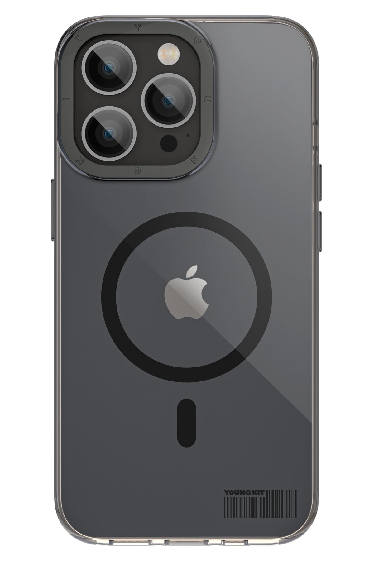 Youngkit Glaze iPhone 14 Pro Şeffaf Kılıf Siyah Kamera Çerçeveli  Youngkit