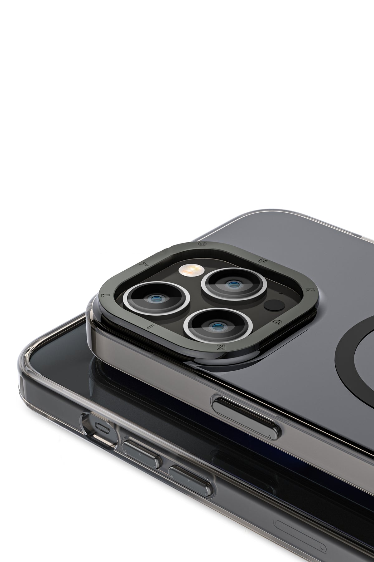 Youngkit Glaze iPhone 14 Pro Şeffaf Kılıf Siyah Kamera Çerçeveli  Youngkit