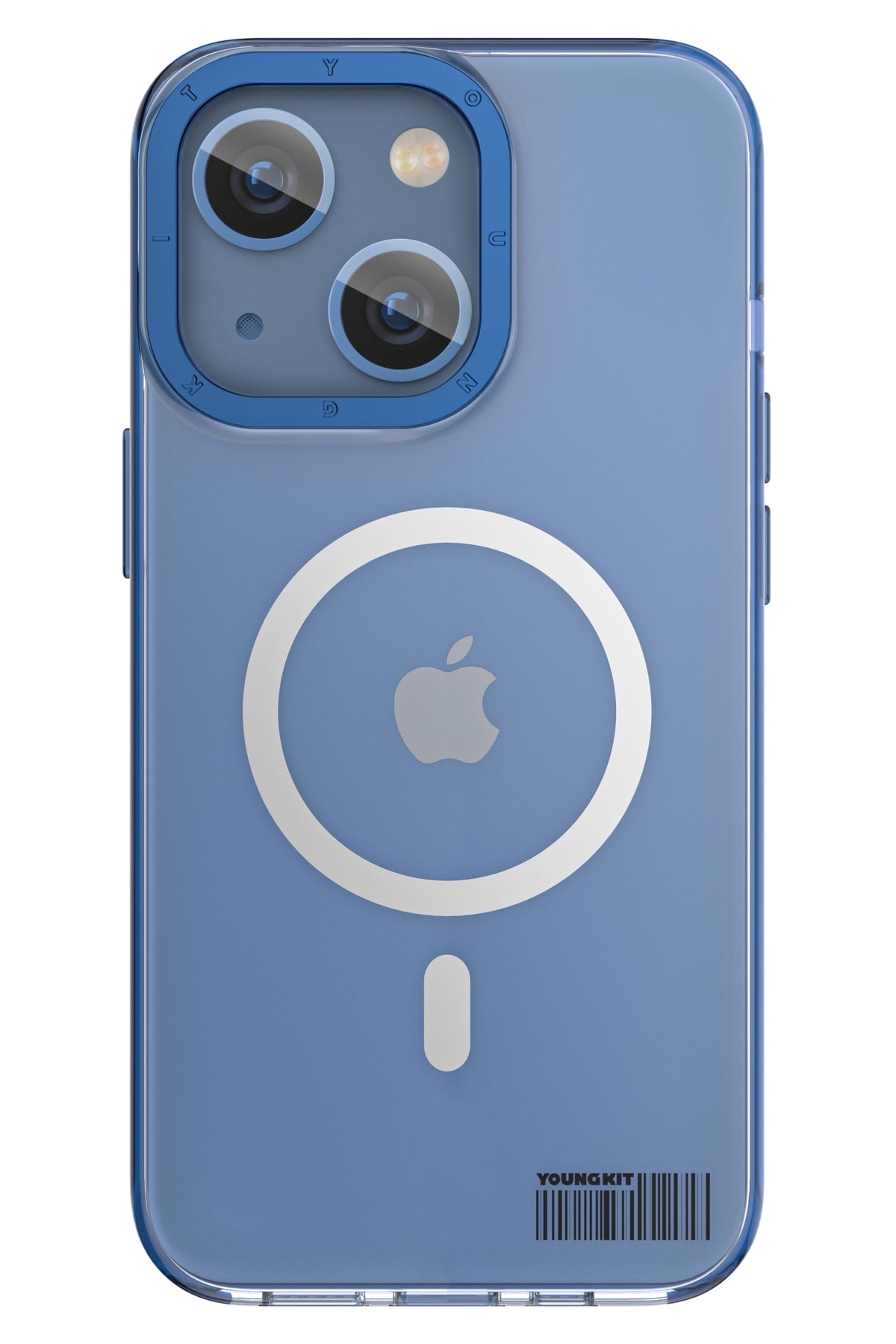 Youngkit Glaze iPhone 14 Plus Şeffaf Kılıf Mavi Kamera Çerçeveli  Youngkit