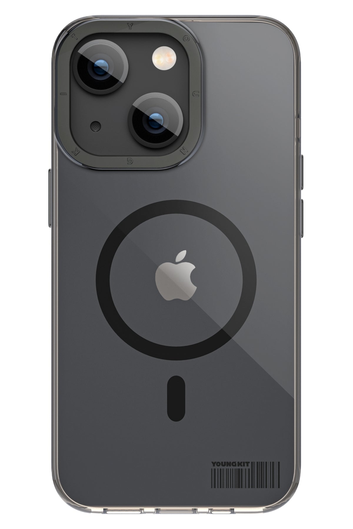 Youngkit Glaze iPhone 14 Plus Şeffaf Kılıf Siyah Kamera Çerçeveli  Youngkit