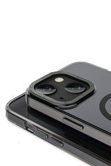 Youngkit Glaze iPhone 14 Plus Şeffaf Kılıf Siyah Kamera Çerçeveli