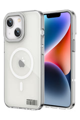 Youngkit Glaze iPhone 14 Şeffaf Kılıf Gümüş Kamera Çerçeveli