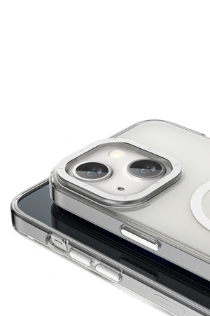 Youngkit Glaze iPhone 14 Şeffaf Kılıf Gümüş Kamera Çerçeveli  Youngkit