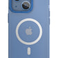 Youngkit Glaze iPhone 14 Şeffaf Kılıf Mavi Kamera Çerçeveli