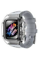 Apple Watch Uyumlu Armor Loop Şeffaf Kasa Koruyucu Graygate Silikon Kordon
