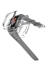 Apple Watch Uyumlu Armor Loop Şeffaf Kasa Koruyucu Graygate Silikon Kordon
