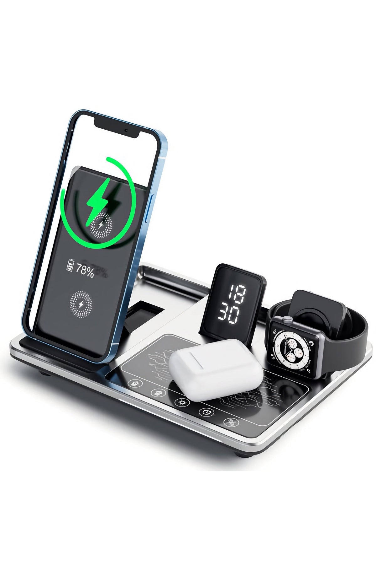 Green Lion Apple Watch iPhone Airpods Uyumlu Wireless Şarj Standı 3in1