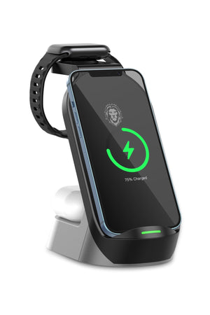 Green Lion Apple Watch iPhone Airpods Uyumlu Wireless Hızlı Şarj Standı 15w  Green Lion