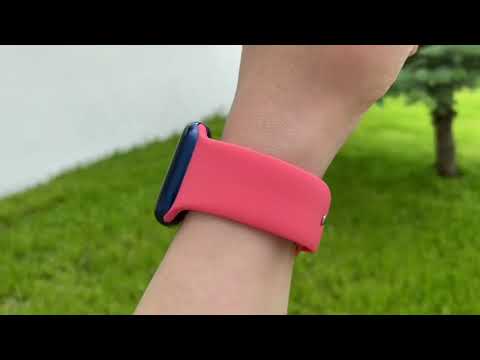 Apple Watch Uyumlu Silikon Spor Kordon Nar Çiçeği bikordon