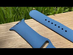 Apple Watch Uyumlu Silikon Spor Kordon Saks Mavi