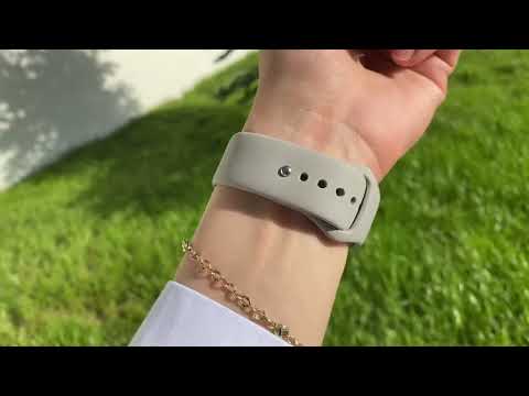 Apple Watch Uyumlu Silikon Spor Kordon Gri bikordon