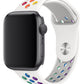 Apple Watch Uyumlu Silikon Delikli Spor Kordon Beyaz Gökkuşağı