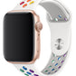 Apple Watch Uyumlu Silikon Delikli Spor Kordon Beyaz Gökkuşağı  bikordon