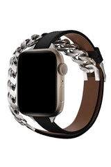 Apple Watch Uyumlu Double Tour Deri Kordon İmperial Black