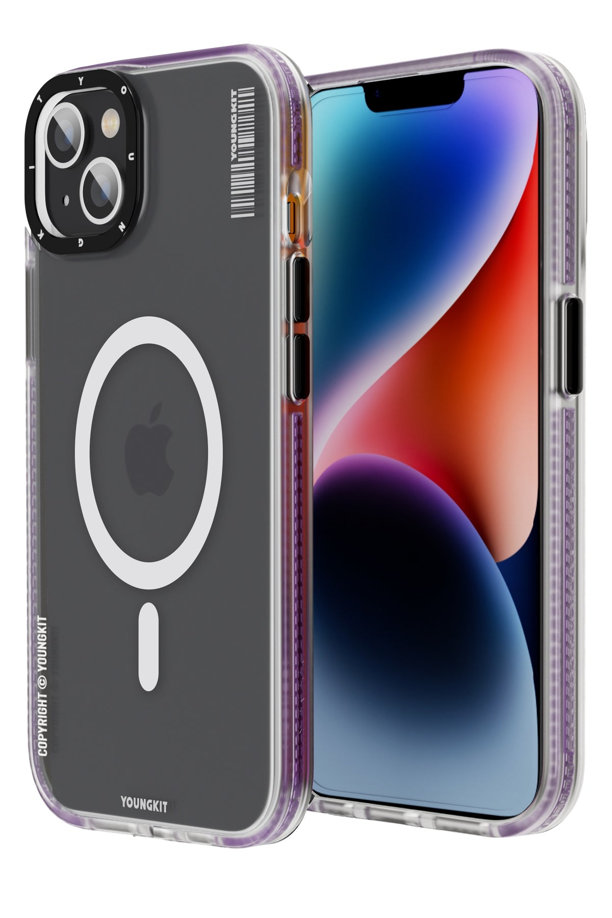 Youngkit Jane Sand iPhone 14 Plus Magsafe Buzlu Derin Mor Kılıf  Youngkit
