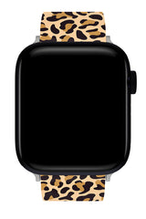 Apple Watch Uyumlu UV Baskılı Silikon Kordon Leopart