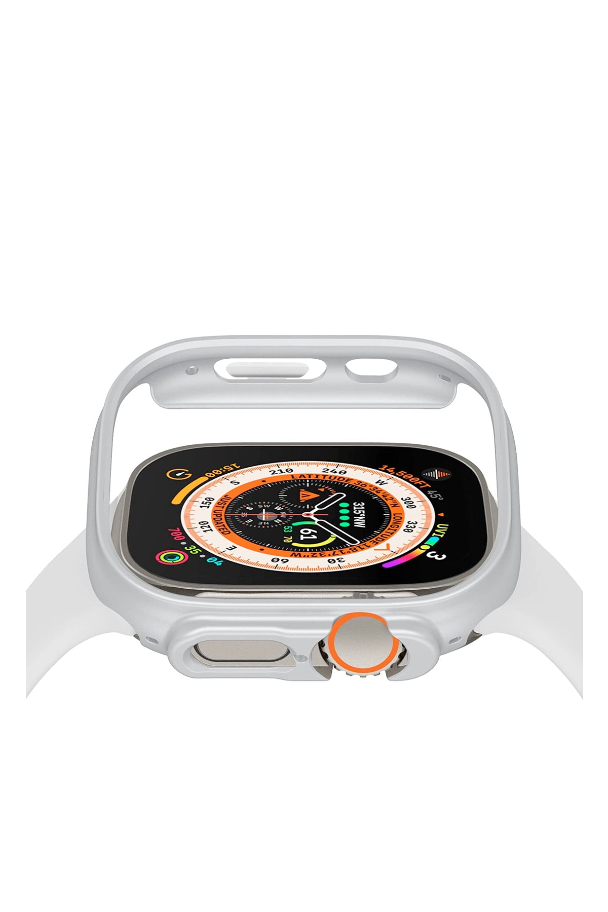 Apple Watch Ultra Uyumlu Kasa Koruyucu Bumper Light Gray  bikordon