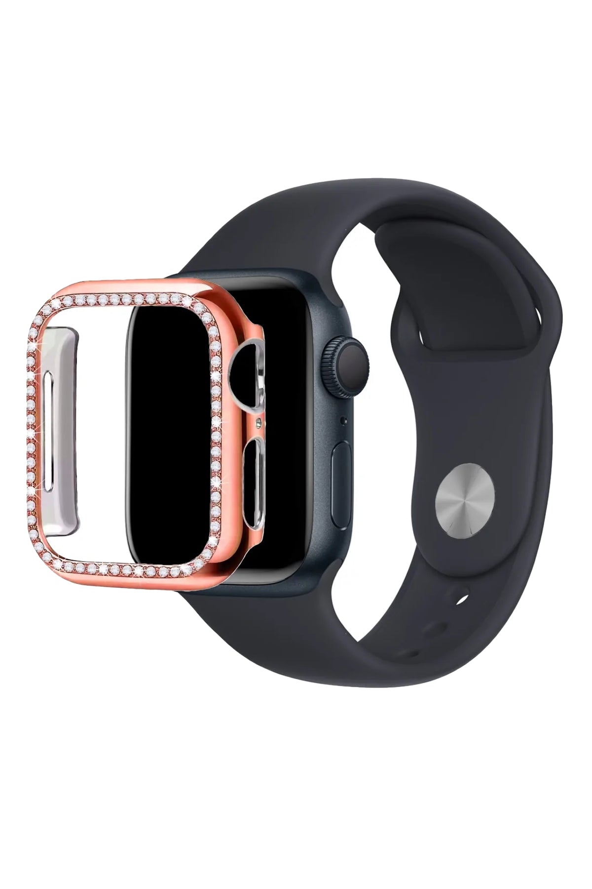 Apple Watch Uyumlu Bumper Taşlı Parlak Kasa Liserian  bikordon