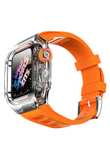 Apple Watch Uyumlu Armor Loop Şeffaf Kasa Koruyucu Mandarine Silikon Kordon