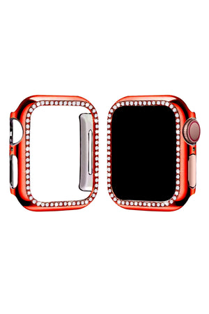 Apple Watch Uyumlu Bumper Taşlı Parlak Kasa Merlot  bikordon