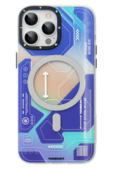 Youngkit Metaverse iPhone 13 Pro Max Magsafe Uyumlu Mavi Kılıf