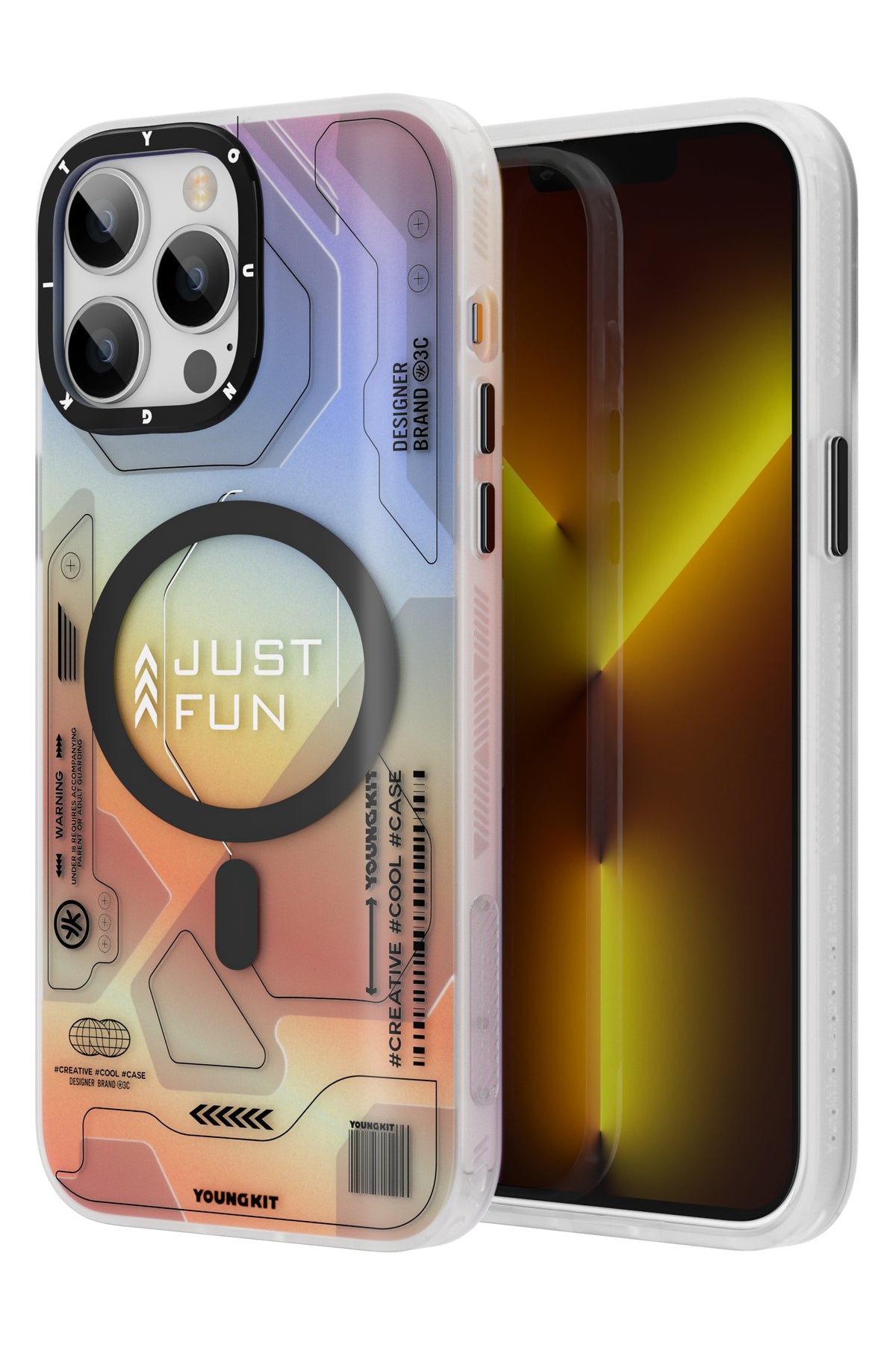 Youngkit Metaverse iPhone 13 Pro Max Magsafe Uyumlu Turuncu Kılıf