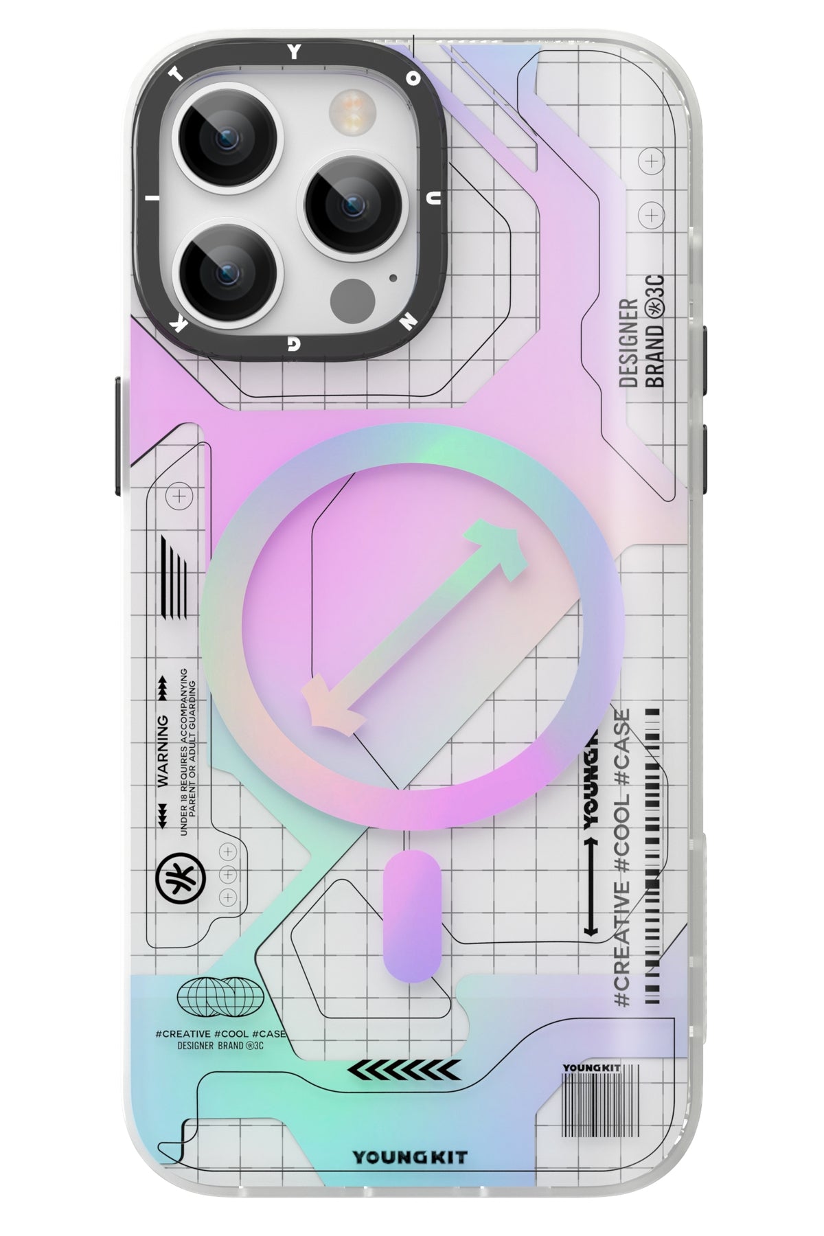 Youngkit Metaverse iPhone 13 Pro Magsafe Uyumlu Beyaz Kılıf  Youngkit