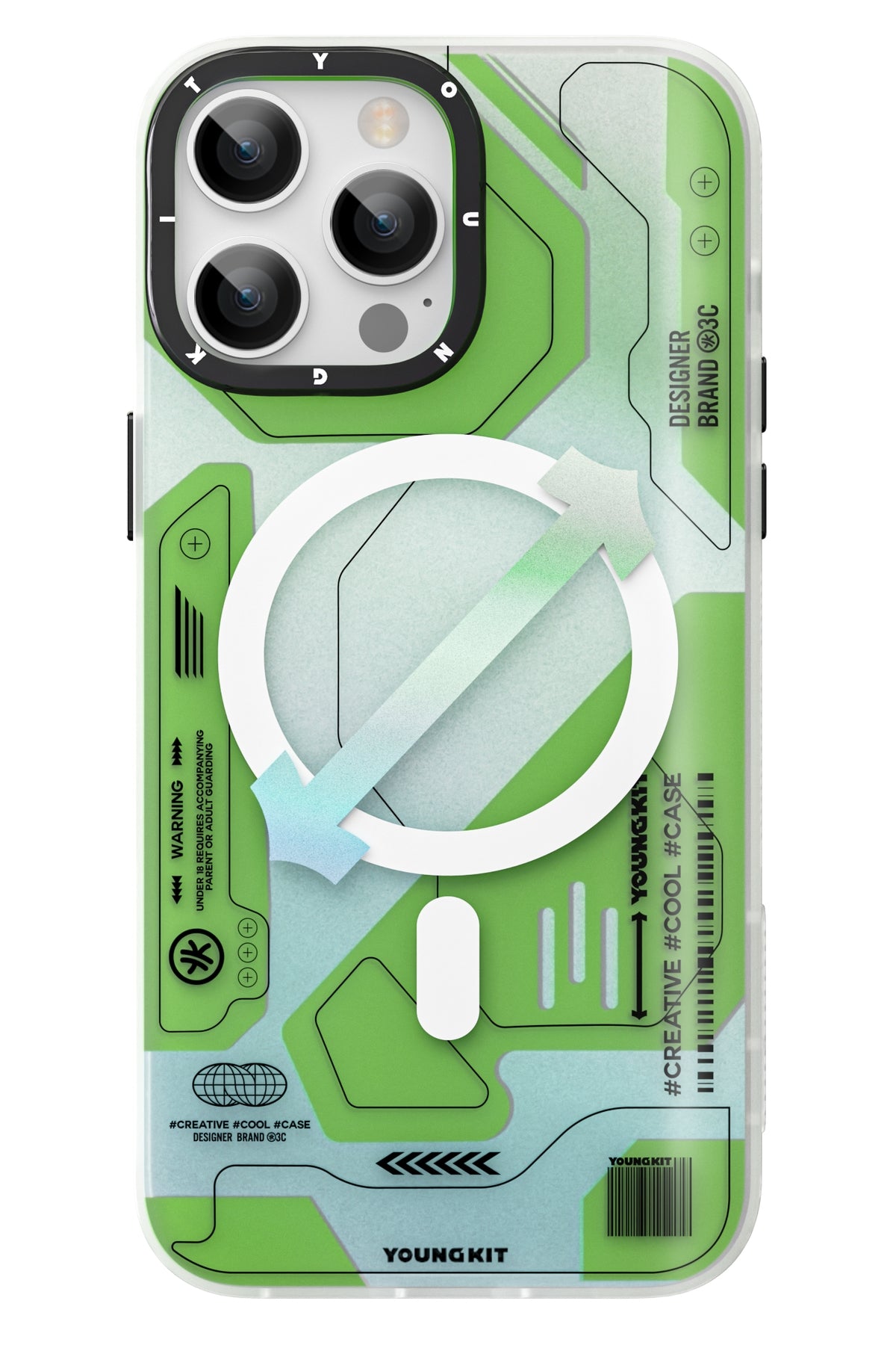 Youngkit Metaverse iPhone 13 Pro Magsafe Uyumlu Yeşil Kılıf  Youngkit