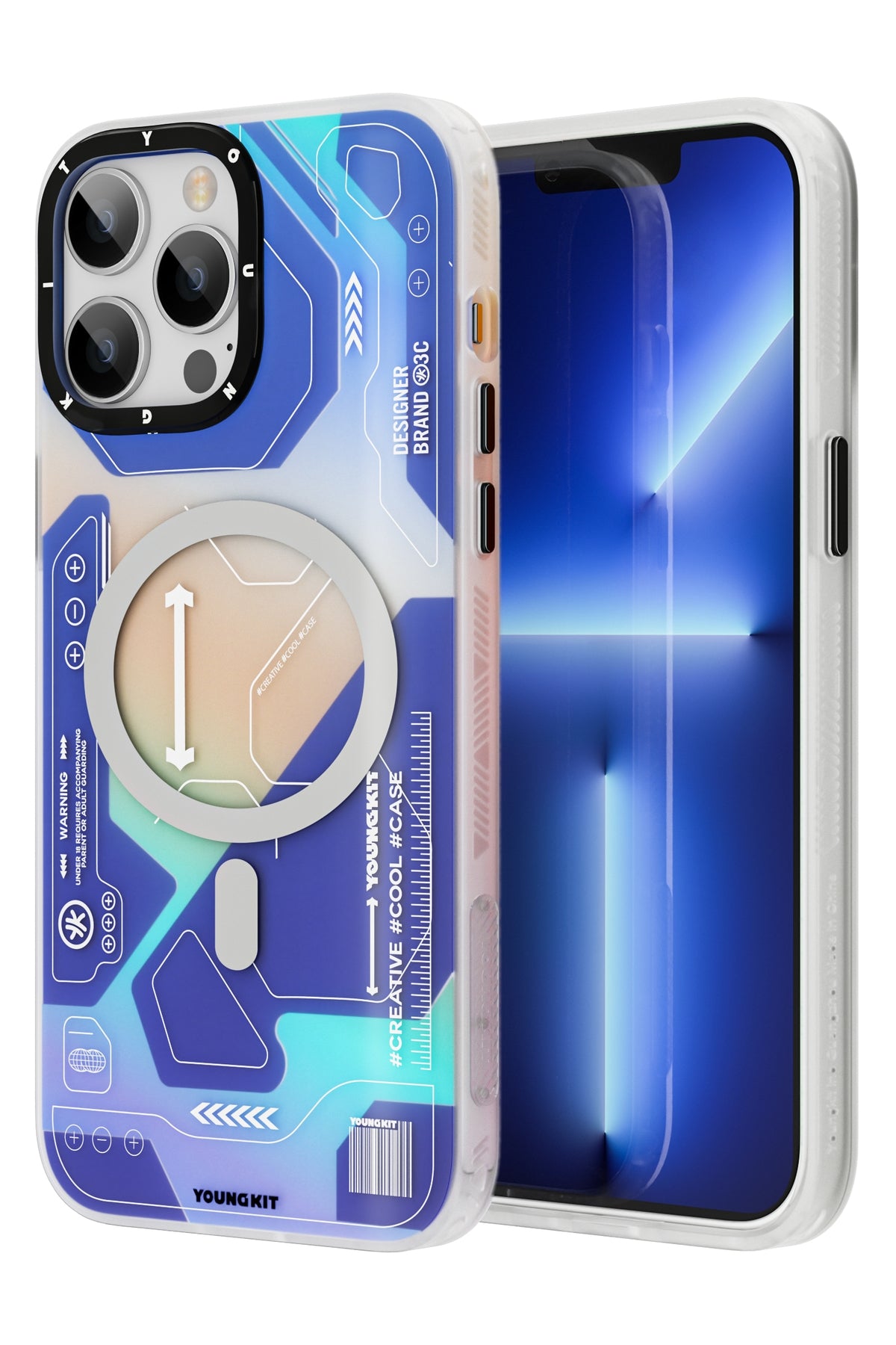 Youngkit Metaverse iPhone 13 Pro Magsafe Uyumlu Mavi Kılıf  Youngkit