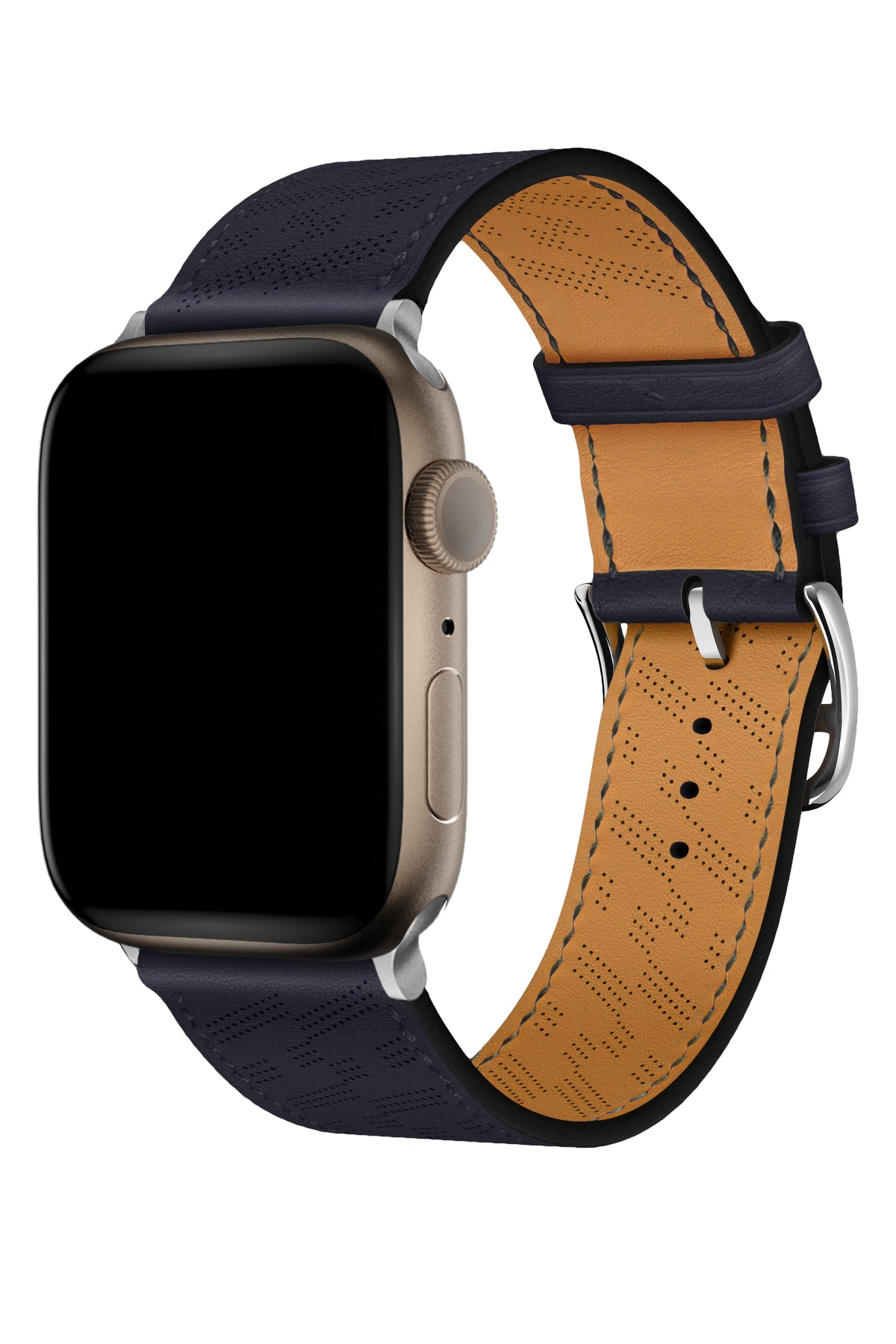 Apple Watch Uyumlu Multi Hole Deri Kordon Mingblau  bikordon