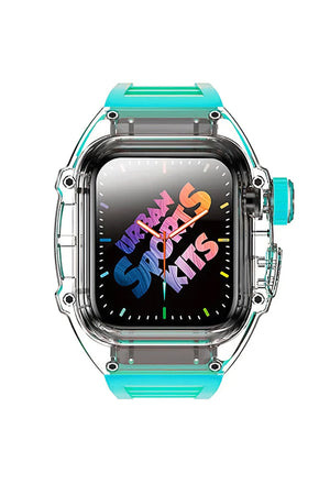 Apple Watch Uyumlu Armor Loop Şeffaf Kasa Koruyucu Mint Silikon Kordon  bikordon