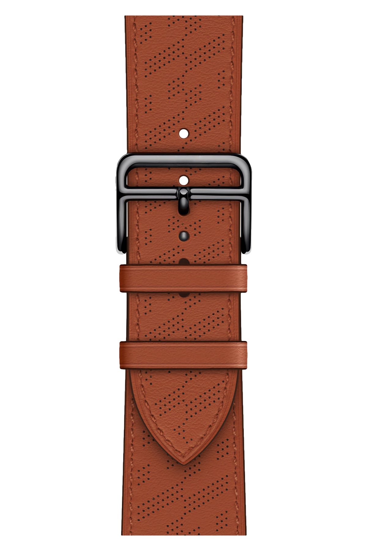 Apple Watch Compatible Multi Hole Leather Band Ocre