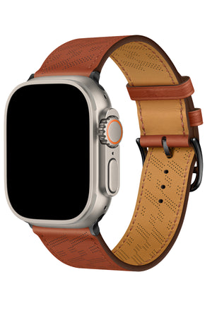 Apple Watch Uyumlu Multi Hole Deri Kordon Ocre  bikordon