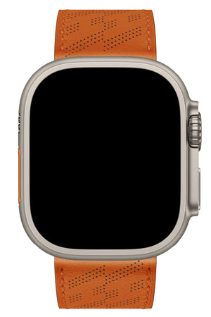 Apple Watch Compatible Multi Hole Leather Band Orangeade 