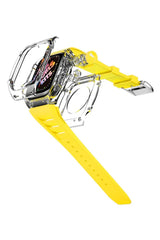 Apple Watch Uyumlu Armor Loop Şeffaf Kasa Koruyucu Primrose Silikon Kordon