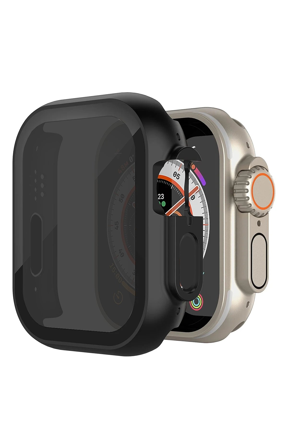 Apple Watch Ultra Uyumlu Privacy Gizli Ekran Koruyucu Kasa 49mm bikordon