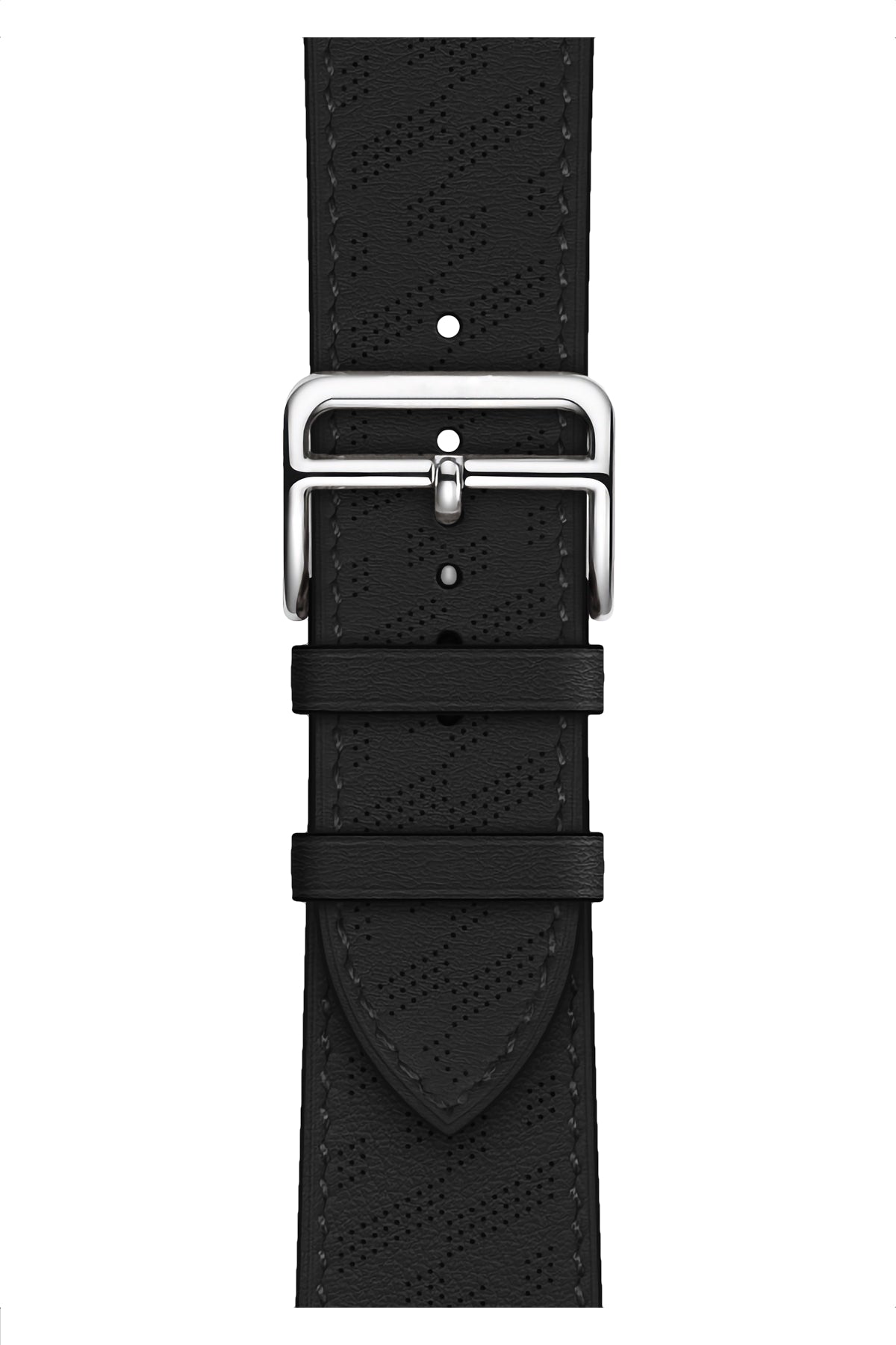 Apple Watch Uyumlu Multi Hole Deri Kordon Pure Black