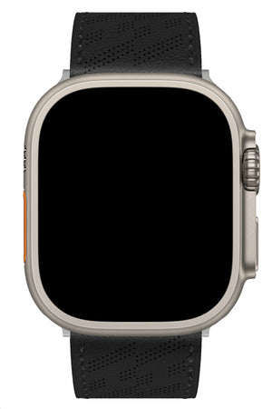 Apple Watch Uyumlu Multi Hole Deri Kordon Pure Black  bikordon