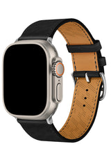 Apple Watch Uyumlu Multi Hole Deri Kordon Pure Black