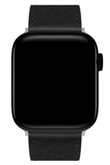 Apple Watch Uyumlu Multi Hole Deri Kordon Pure Black