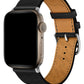 Apple Watch Uyumlu Multi Hole Deri Kordon Pure Black  bikordon