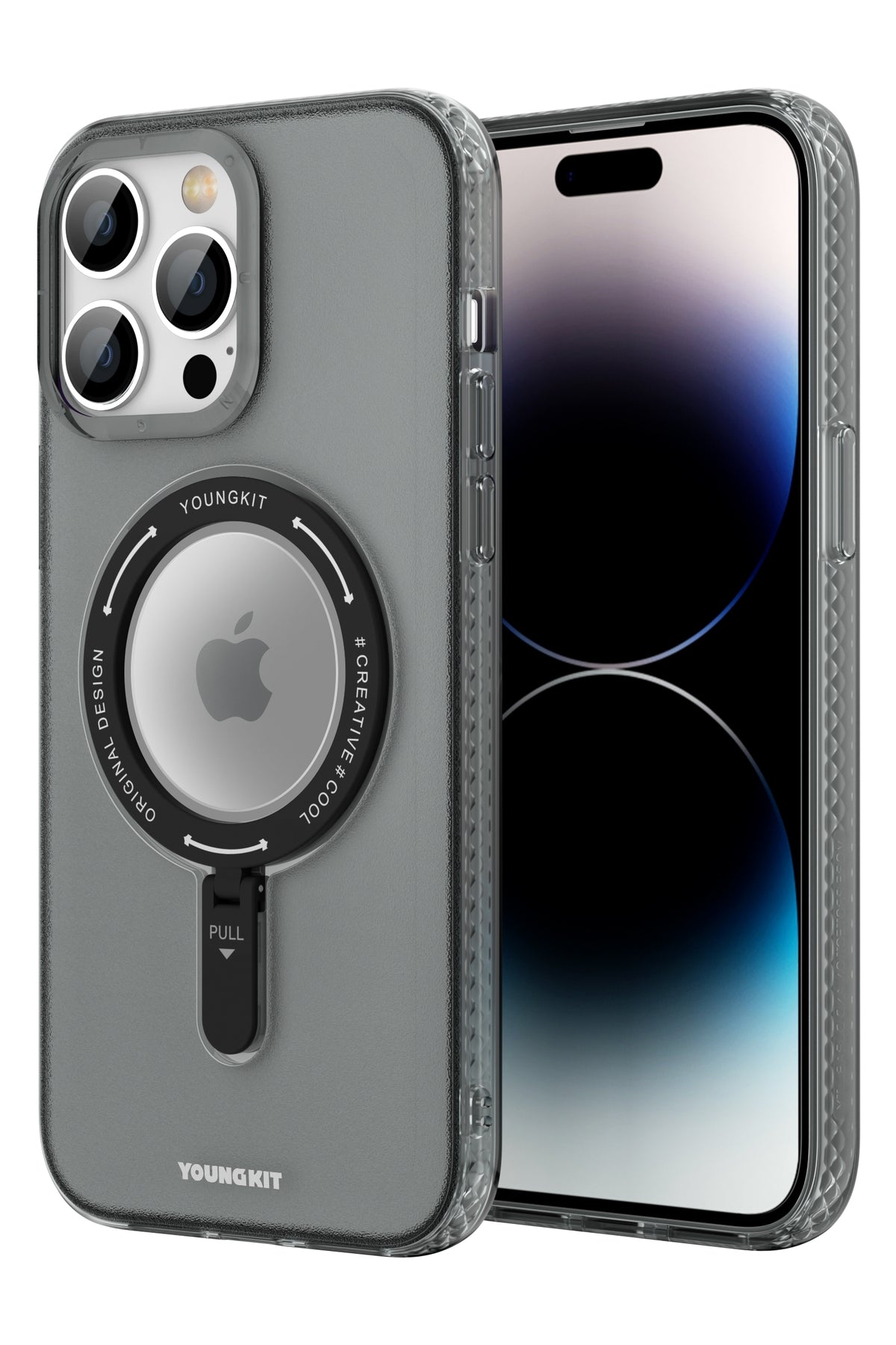 Youngkit Rock iPhone 14 Pro Max Magsafe Siyah Stand Kılıf  Youngkit