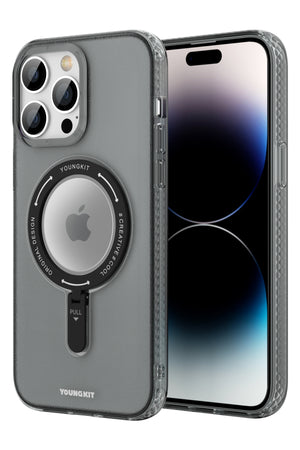 Youngkit Rock iPhone 14 Pro Max Magsafe Siyah Stand Kılıf  Youngkit