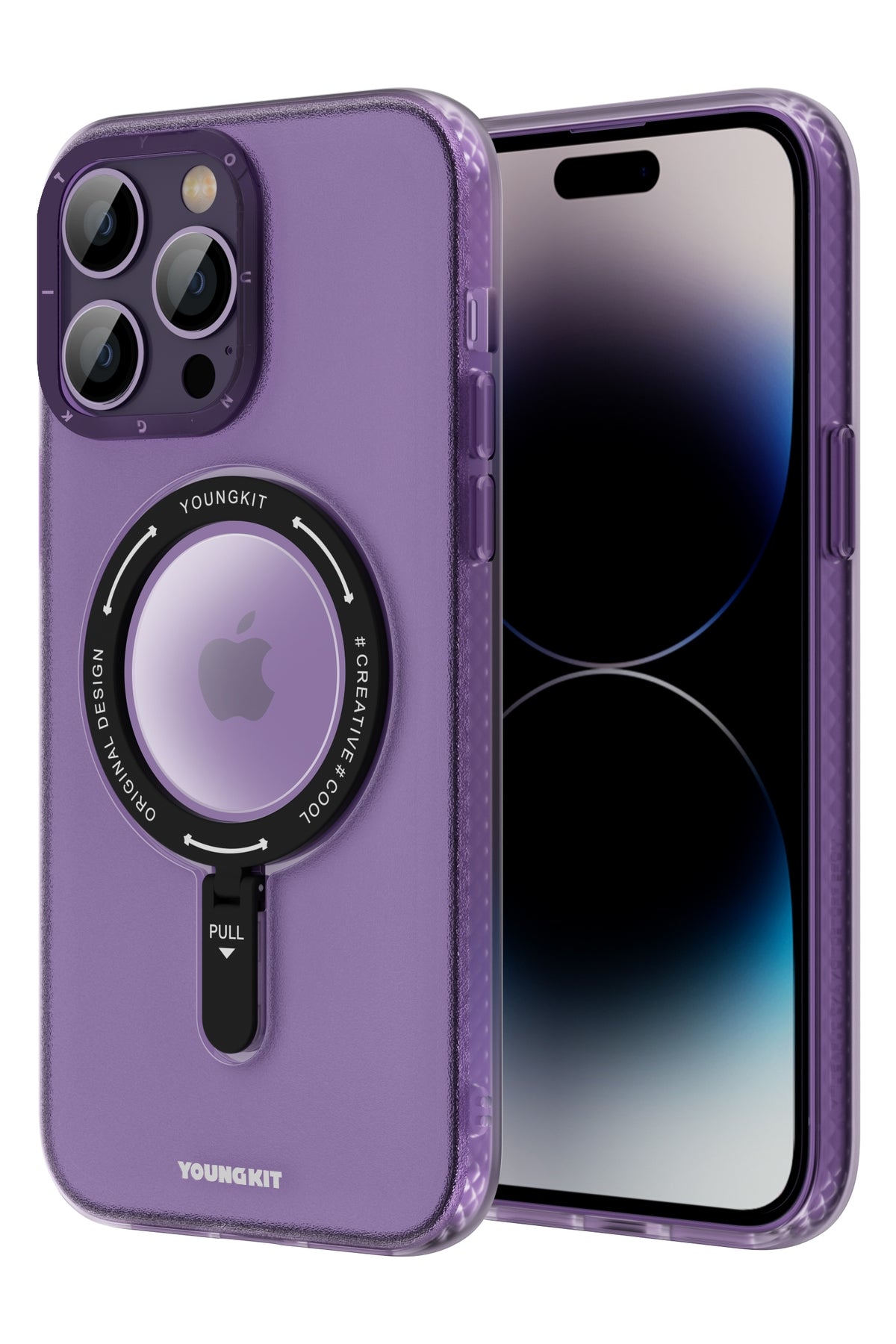Youngkit Rock iPhone 14 Pro Max Magsafe Purple Stand Case 