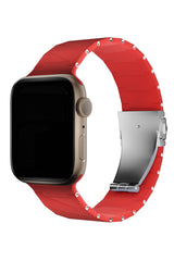 Apple Watch Uyumlu Cross Loop Silikon Kordon Rubinrod