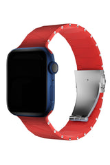 Apple Watch Uyumlu Cross Loop Silikon Kordon Rubinrod