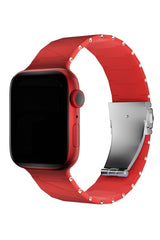 Apple Watch Uyumlu Cross Loop Silikon Kordon Rubinrod