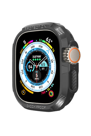 Apple Watch Ultra Uyumlu Armor Kasa Koruyucu Smokey 49mm bikordon