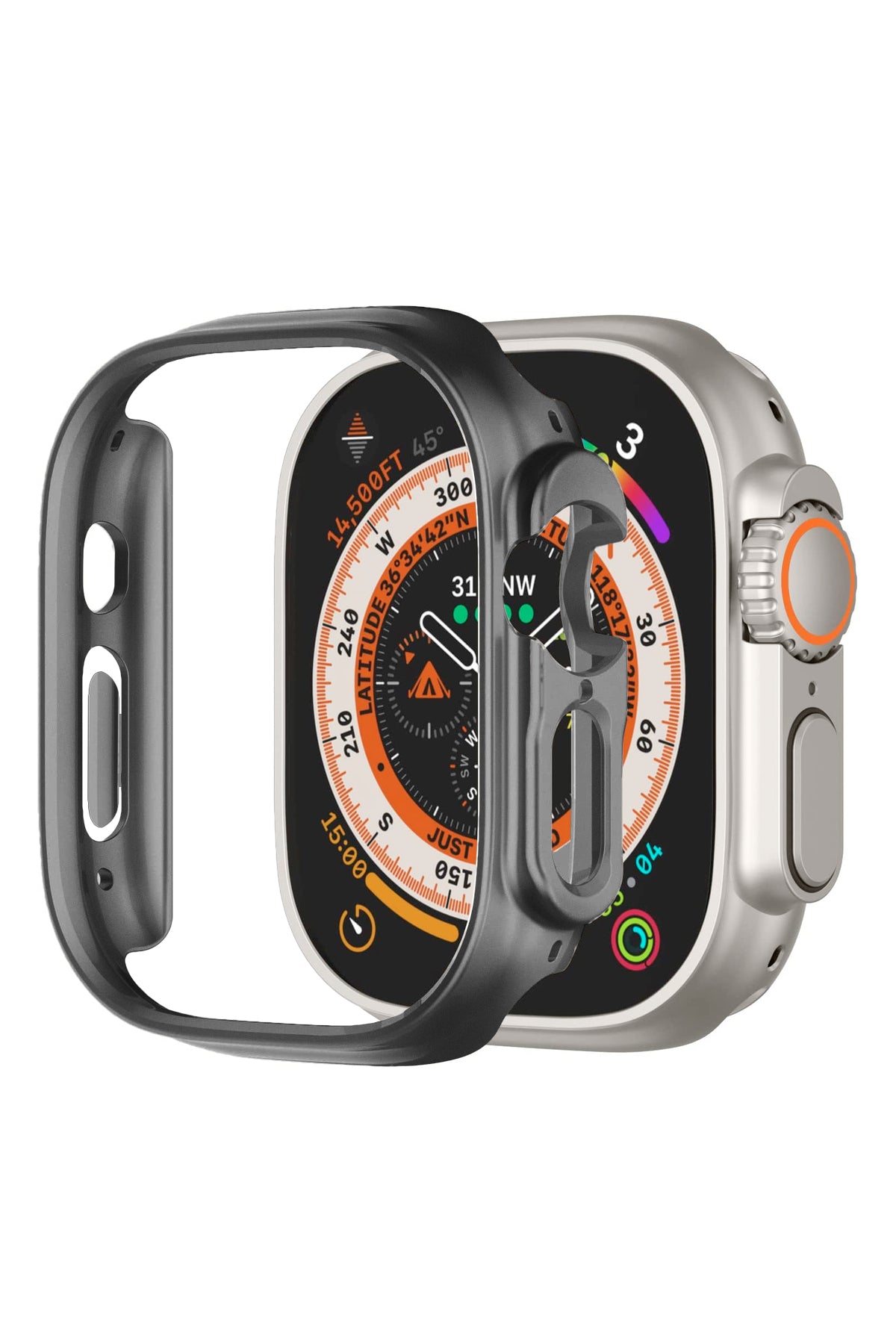Apple Watch Ultra Uyumlu Kasa Koruyucu Bumper Space Gray