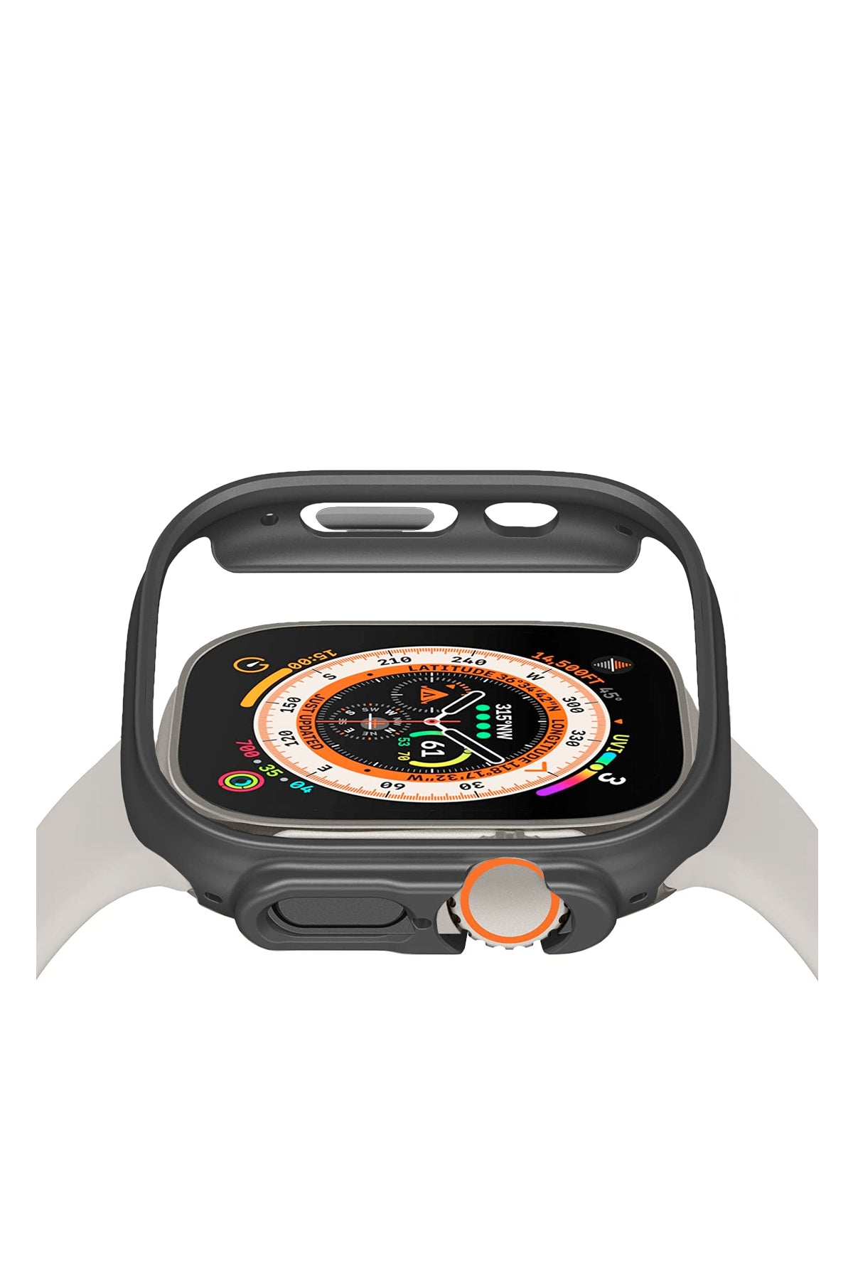 Apple Watch Ultra Uyumlu Kasa Koruyucu Bumper Space Gray  bikordon